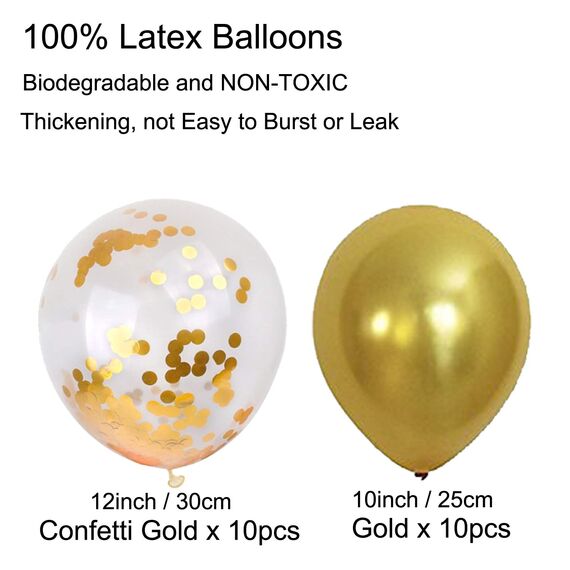 ZERODECO Geburtstagsfeier Dekoration, Gold Happy Birthday Buchstaben Ballons Folienvorhänge Mylarfolie Stern und Herzform Ballons Konfetti Luftballons - Perfekte Geburtstags Party Deko Zubehör
