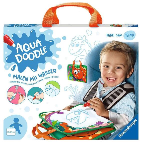 Ravensburger 4566 Aquadoodle Travel Dino - Erstes Malen für unterwegs - Fleckenfreier Malspaß mit Wasser - Reiseset für Kinder ab 18 Monaten