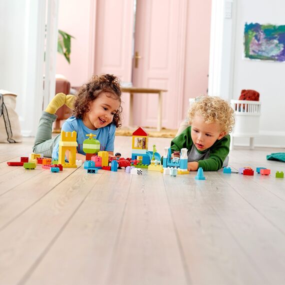 LEGO DUPLO Deluxe Brick Box - Fine Motor Skills Toys for 1+ Year Old Boys & Girls - incl. a Car, Number Bricks & Animal Figures, Plus Toy Storage - 10914