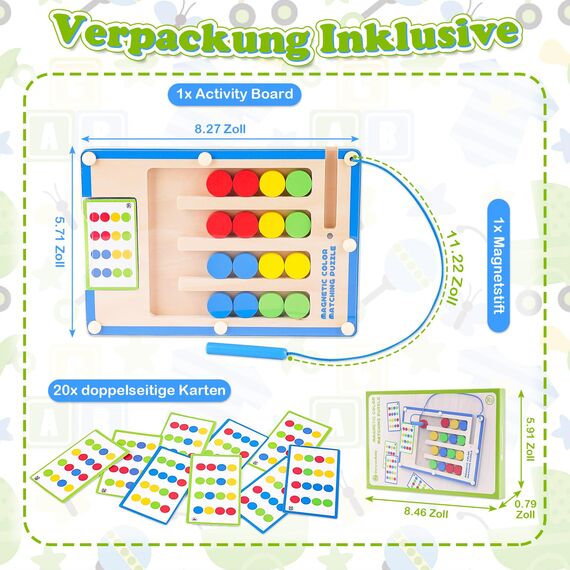 Montessori Spielzeug ab 3 4 5 6 Jahre Junge Mädchen: Motorikspielzeug Geschenk Junge 4-5-6-7 Jahre Geburtstagsgeschenk Activity Board für Kinderspielzeug ab 3-8 Jahr Holzspielzeug Lernspiele Labyrinth
