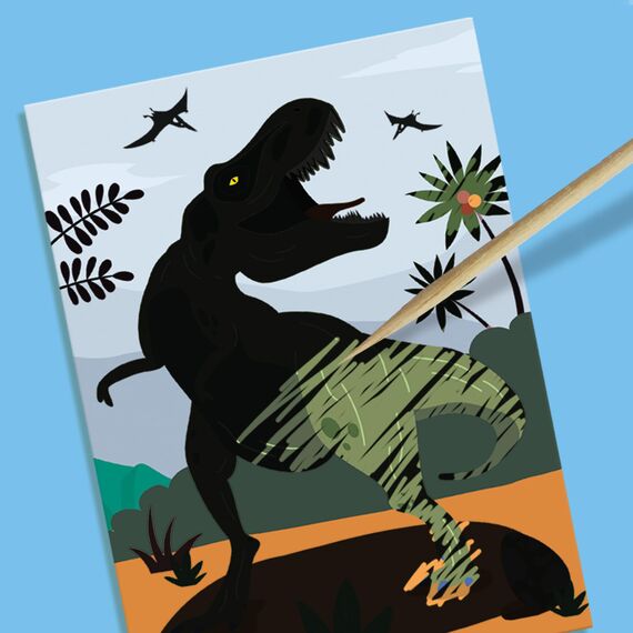 SES Creative Dinosaurier 2 in 1 - Gipsgießen und Kratzbilder, diverse Farben