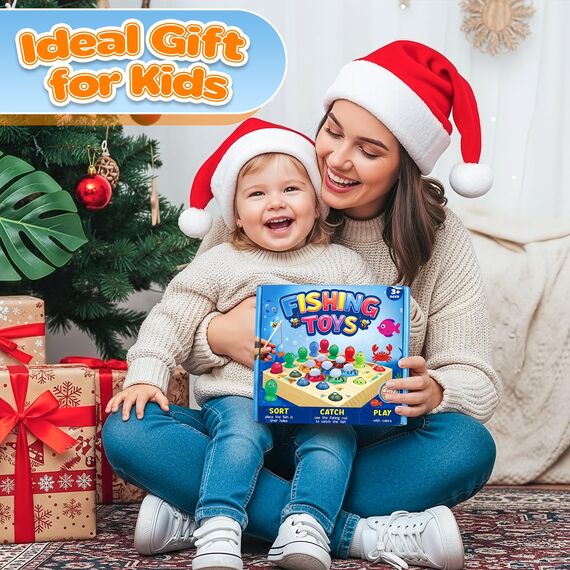 COOLJOY Magnetische Angelspiel, Spielzeug ab 2 Jahre, Motorikspielzeug, Spiele ab 2 3 Jahre, Montessori Spielzeug, Holzspielzeug, Kinderspielzeug ab 2 3 Jahre, Ostern Geschenke Kinder Mädchen Junge