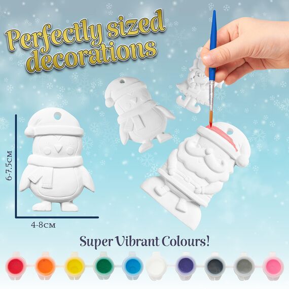KreativeKraft Weihnachtsdeko Bastelset Kinder, Gips Figuren zum Bemalen, DIY Bastelsets für Kinder (8er-Set)
