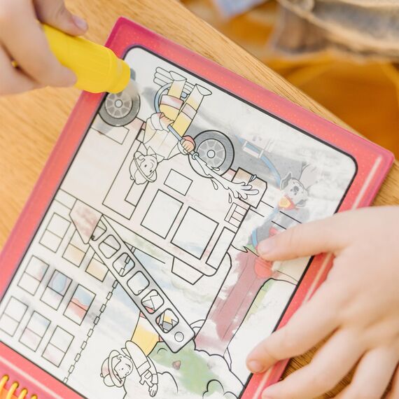 Melissa & Doug - Water Wow Wassermalbuch Fahrzeuge mit Spiralbindung und Wasserstift, 4 Motivseiten, Stift auffüllbar, Für Kinder ab 3 Jahren