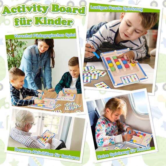 Montessori Spielzeug ab 3 4 5 6 Jahre Junge Mädchen: Motorikspielzeug Geschenk Junge 4-5-6-7 Jahre Geburtstagsgeschenk Activity Board für Kinderspielzeug ab 3-8 Jahr Holzspielzeug Lernspiele Labyrinth