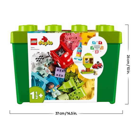 LEGO DUPLO Deluxe Brick Box - Fine Motor Skills Toys for 1+ Year Old Boys & Girls - incl. a Car, Number Bricks & Animal Figures, Plus Toy Storage - 10914