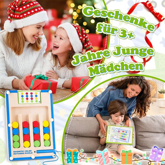 Montessori Spielzeug ab 3 4 5 6 Jahre Junge Mädchen: Motorikspielzeug Geschenk Junge 4-5-6-7 Jahre Geburtstagsgeschenk Activity Board für Kinderspielzeug ab 3-8 Jahr Holzspielzeug Lernspiele Labyrinth