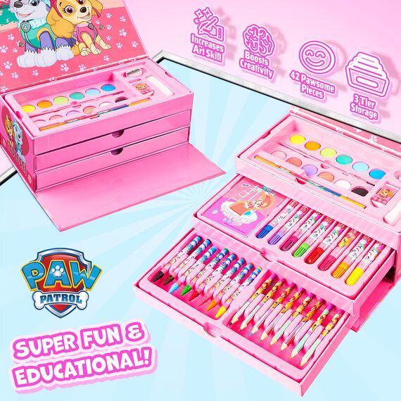PAW PATROL Malkoffer, Malset für Kinder (Rosa)