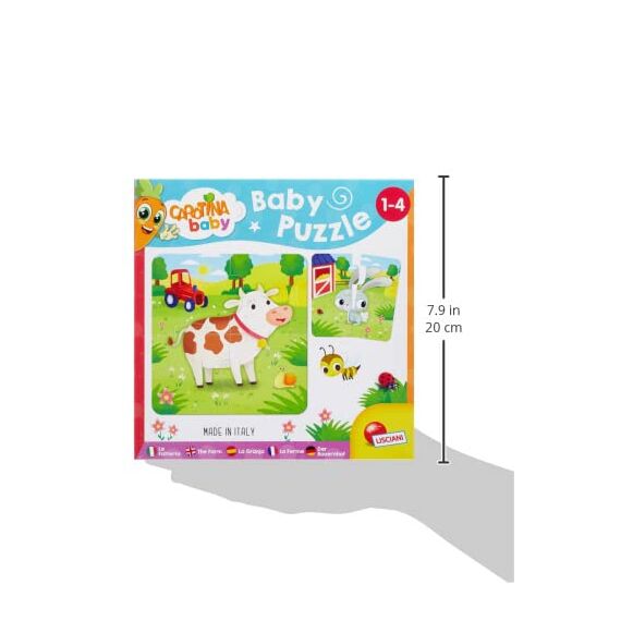 Lisciani - CAROTINA BABY - Bauernhof Puzzle - Lernspielzeug für Kinder mit Bauernhoftieren - Spielerisches Lernen - Made in Italy - Für Kinder von 1 bis 4 Jahren