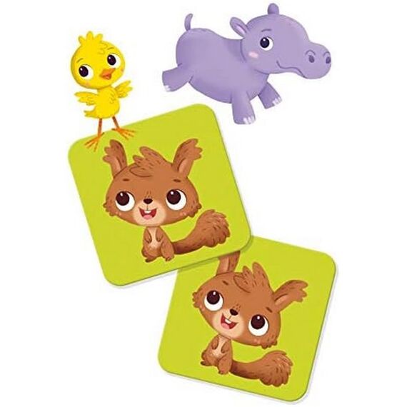 Lisciani - CAROTINA BABY Baby Memo - Für Kinder von 1 bis 4 Jahren - Tierbabys - Pädagogisches Gesellschaftsspiel - Gedächtnisspiel und Denkspiel - 24 Karten - Hergestellt in Italien