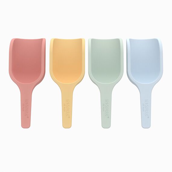 Inspire My Play – 4 x Silikonschaufeln – Perfektes Zubehör für Sensory Play Tray – Zubehör für Tuff Tray – Spielzeug für Frühentwicklung – Montessori Lernspielzeug – Pastell