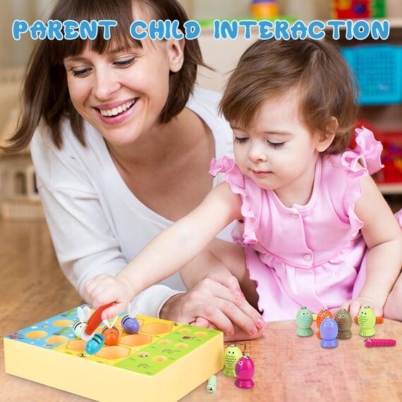 WEARXI Montessori Spielzeug ab 2 Jahre, 3 in 1 Motorikspielzeug Magnetische Angelspiel, Spiele ab 2 Jahre, Kinderspielzeug ab 2 Jahr, Geschenke zur Einschulung Mädchen Junge 2 3 4 5 6 Jahre