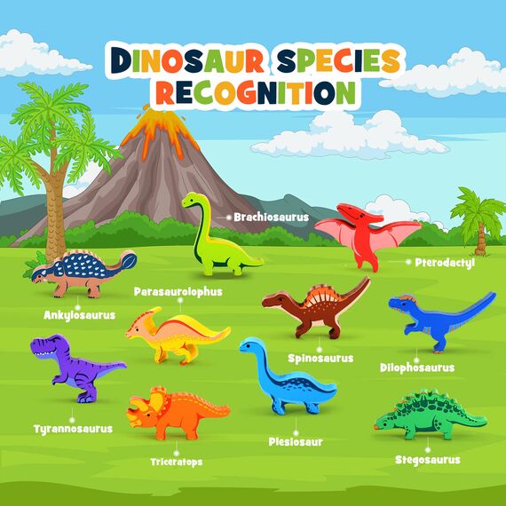 DejaNard Montessori Spielzeug ab 3 4 5 6 Jahre Dino Junge Stapelsteine Kinderspielzeug - Weihnachten Geschenk Mädchen 3-7 Jahre Spiele Motorikspielzeug