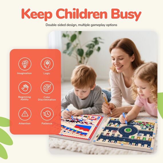 Spielzeug für Jungen 2 in 1 Montessori Spielzeug Magnetische Farbe und Zahl Labyrinth für Kleinkind Jungen Geschenke Magnetische Alphabet Labyrinth Alphabet Lernen Vorschule Lernaktivitäten Puzzles