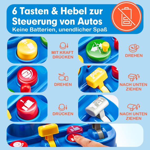 hahaland Spielzeug ab 3 Jahre, Auto Spielzeug Geschenke ab 2 3 Jahre Junge, Autorennbahn Abenteuer Auto Kinder Set, Feinmotorik, STEM, Montessori Spielzeug ab 2-5 Jahre Kindertag Geschenk (Groß)