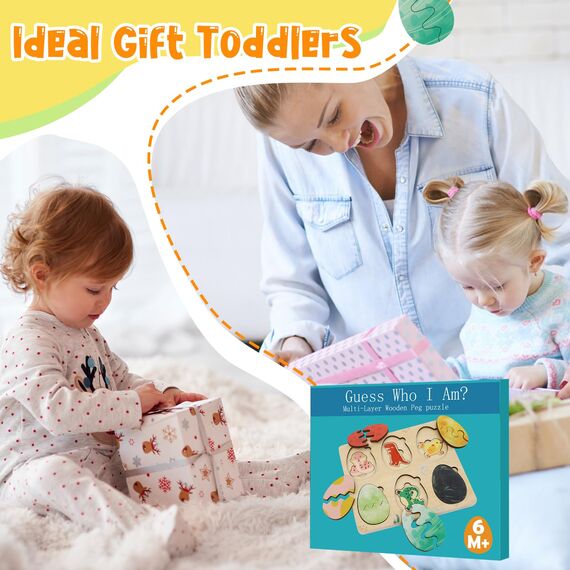 Montessori Spielzeug ab 1 Jahr, Holzpuzzle 1 Jahr, Tiere Eierschalen Motorikspielzeug ab 1 Jahr, Kinder Greifpuzzle Sortierspiel für 10-36 Monate Mädchen und Jungen Geburztag Weihnacht Ostern Geschenk