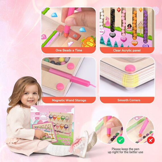 Geschenke für Mädchen Spielzeug 2 in 1 Montessori magnetische Farbe und Zahl Labyrinth für 3 4 5 Jahre Alten Jungen Mädchen Farbe Sortieren für Kleinkinder Feinmotorik Holz magnetische Puzzles