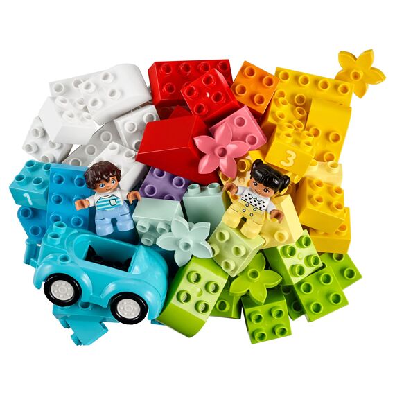 LEGO DUPLO Brick Box - Educational Stacking Toys for 1+ Year Old Boys & Girls - incl. Colourful Number Bricks, a Car & 2 Figures, Plus Toy Storage - 10913