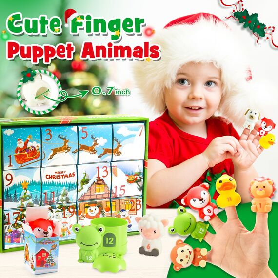 HappyGoLucky Adventskalender Kinder 2026,Montessori Spielzeug ab 1-3 Jahre Weihnachtskalender Geschenk Mädchen Junge 1-3 Jahre Baby Spielzeug Kleine Geschenke für Kinder Lernspielzeug