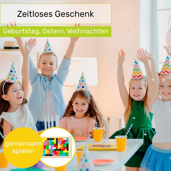 CUBIDI® Kreatives Montessori Tangram Puzzle | Fördert logisches Denken und Räumliche Vorstellungskraft | Geschicklichkeitsspiel aus Hochwertigem Holz | Lernspiele ab 4 Jahre für Jungen und Mädchen