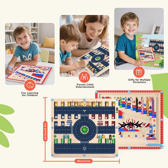Spielzeug für Jungen 2 in 1 Montessori Spielzeug Magnetische Farbe und Zahl Labyrinth für Kleinkind Jungen Geschenke Magnetische Alphabet Labyrinth Alphabet Lernen Vorschule Lernaktivitäten Puzzles