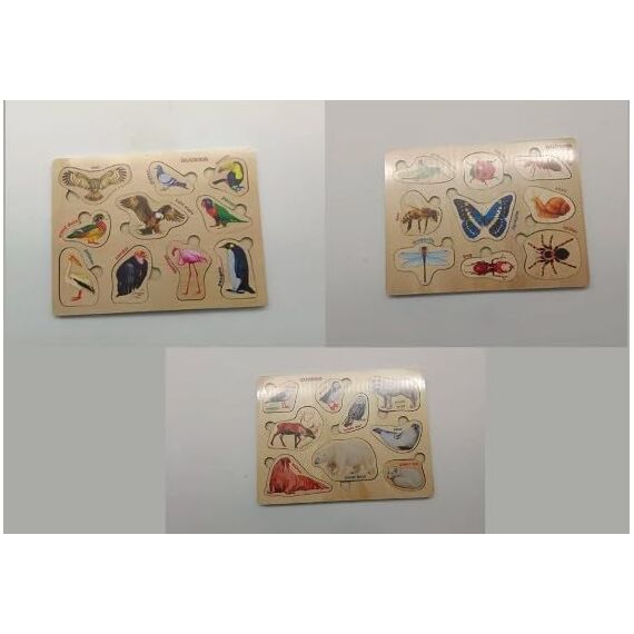 QUOKKA Spielzeug Puzzle ab 1 2 3 Jahre - Montessori Holz Steckpuzzle für Kinder ab 4 - Lernspielzeug Mit Realistischen Tieren für Mädchen and Jungen