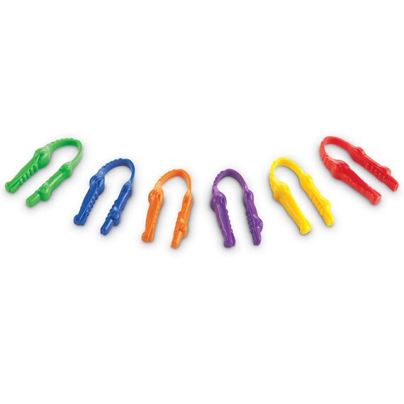 Learning Resources Kroko-Greifpinzetten, Alter 2–6, feinmotorisches Lernspielzeug, fördert Pinzettengriff & Hand-Auge-Koordination, Set mit 12 in Aufbewahrungsbox