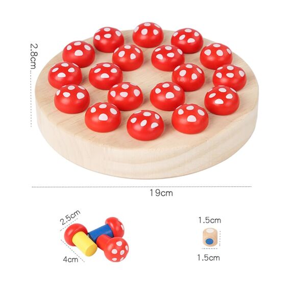 EACHHAHA Montessori Spielzeug ab 4 Jahre, Gedächtnis Schach lernspielzeug,Memory Spiel,Verbessert das Gedächtnis und die Farbwahrnehmung,Geburtstagsgeschenke für Mädchen und Jungen(Pilz)