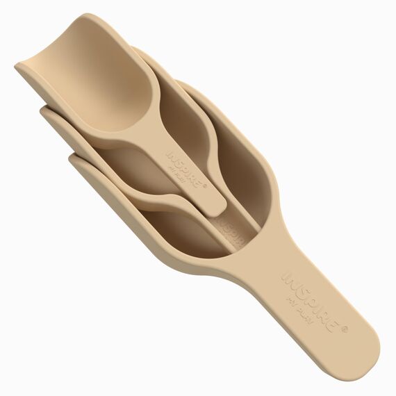 Inspire My Play – 3 x stapelbare Silikonschaufeln – Perfektes Zubehör für Sensory Play Tray – Zubehör für Tuff Tray – Spielzeug für Frühentwicklung – Montessori Lernspielzeug – Natur