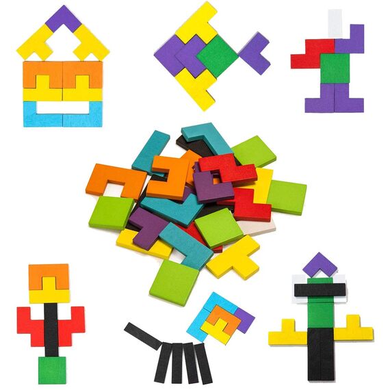 EACHHAHA Holzpuzzle Box Spielzeug, Montessori Spielzeug für Kinder, Holzpuzzle ab 4,Kreativ Lernspielzeug,Fördert räumliche Vorstellungskraft und logisches Denken, Lernendes Puzzle Spielzeug