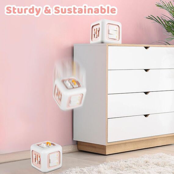 lerrbo Cubo de Actividades Rosa para Niños Pequeños Babyspielzeug für 1 Jahr altes Mädchen Geschenke, Montessori Spielzeug ab 1 Jahr, Reise sensorisches Spielzeug für Kleinkinder