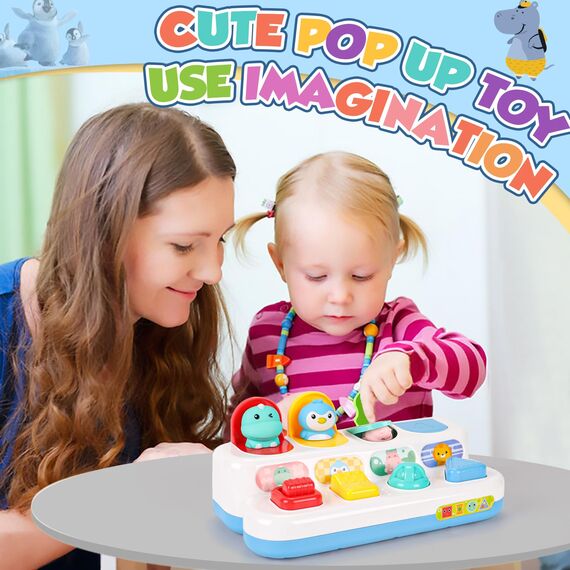 LZDMY Pop up Baby Spielzeug ab 12 Monate, Montessori Spielzeug ab 1 Jahr Motorikspielzeug ab 6 Monten Frühe Entwicklung Ursache und Wirkung Lernspielzeug Baby Ostern Geschenk Jungen Mädchen