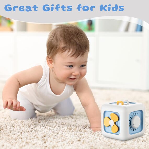 lerrbo Sensorisches Spielzeug für Kleinkind 1-3|Montessori Spielzeug ab 1 Jahr|Reisespielzeug für 12-18 Monate Baby|Beschäftigungswürfel Geburtstagsgeschenk Christmas für 1 Jahr alt