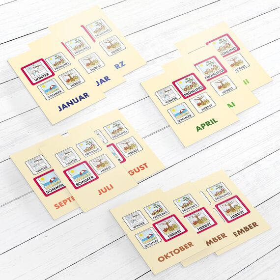 Kinder Kalender für Lernen und Spaß - Zeitlos gestaltet mit Piktogrammen. Mein Erster Kalender Kinder Montessori. Wochentage - Monate. Jahre und Jahreszeiten (Deutsch)