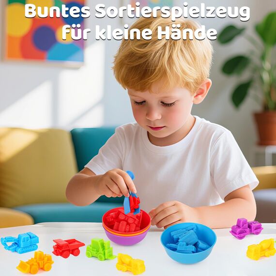YIQOGAME Spielzeug Ab 3 Jahre,Farbiger Klassifikationsspielzeuge Set Montessori Spielzeug Ab 3 Jahre Mit Passenden Sortierbechern Und Pinzetten Lernspielzeug Kinderspielzeug Lernen Feinmotorik
