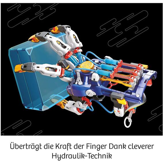KOSMOS 620844 Cyborg-Hand - hydraulisch gesteuerte XXL-Roboter-Hand, größenverstellbar, auch für Linkshänder geeignet, Experimentierkasten für Kinder ab 10-14 Jahre