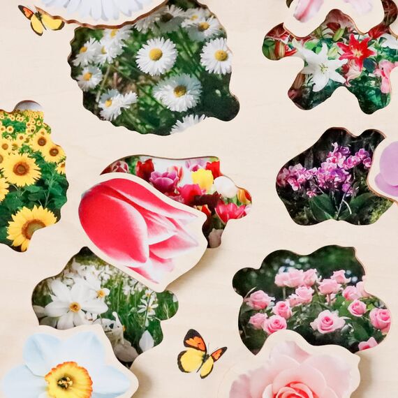 Spielzeug Puzzle ab 1 2 3 Jahre - 3X Set Montessori Holz Steckpuzzle für Kinder ab 4 von QUOKKA - Lernspielzeug für Mädchen and Jungen - Pilze, Blumen, Blätter Lernen