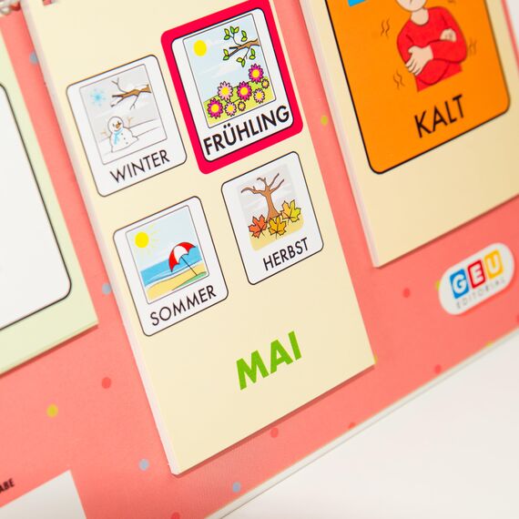 Kinder Kalender für Lernen und Spaß - Zeitlos gestaltet mit Piktogrammen. Mein Erster Kalender Kinder Montessori. Wochentage - Monate. Jahre und Jahreszeiten (Deutsch)