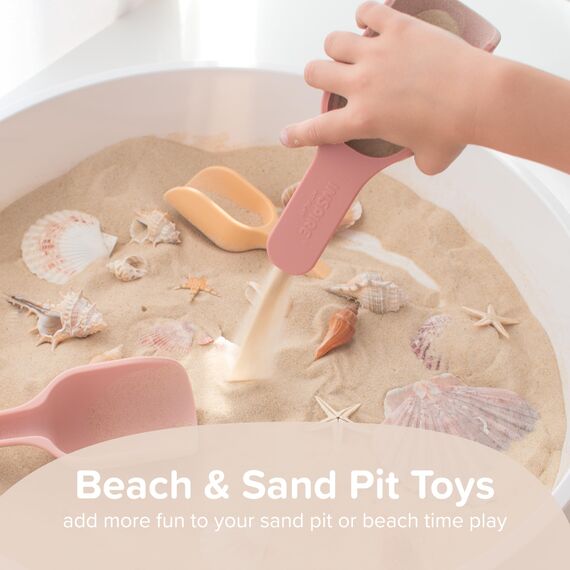 Inspire My Play – 3 x Koralle Stapelbare Silikonschaufeln – Perfektes Zubehör für Sensory Play Tray – Zubehör für Tuff Tray – Spielzeug für Frühentwicklung & Aktivitätsspielzeug
