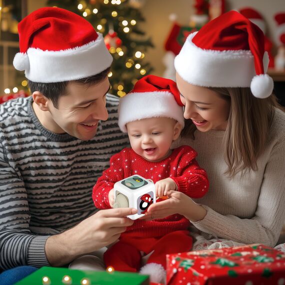 lerrbo Sensorisches Spielzeug für Kleinkind 1-3|Montessori Spielzeug ab 1 Jahr|Reisespielzeug für 12-18 Monate Baby|Beschäftigungswürfel Geburtstagsgeschenk Christmas für 1 Jahr alt