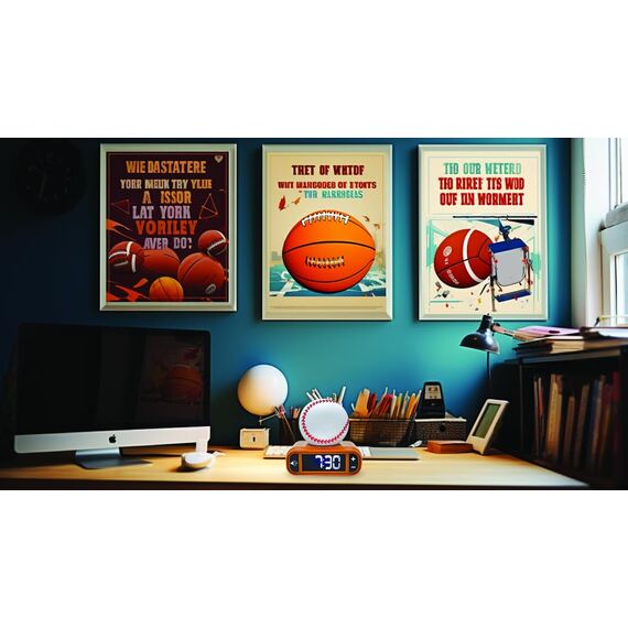 Lexibook, Baseball - Baseball-Nachtlicht-Wecker, Sounds und Melodien, LCD-Hintergrundbeleuchtung, Leuchtend, Schlummerfunktion, Braun/Weiß, RL800BL