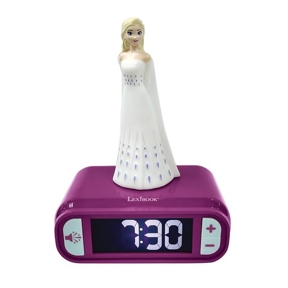 Lexibook, Die Eiskönigin, ELSA Nachtlichtwecker, Klänge und Melodien, LCD-Hintergrundbeleuchtung, Leuchtanzeige, Schlummerfunktion, lila, RL800FZ