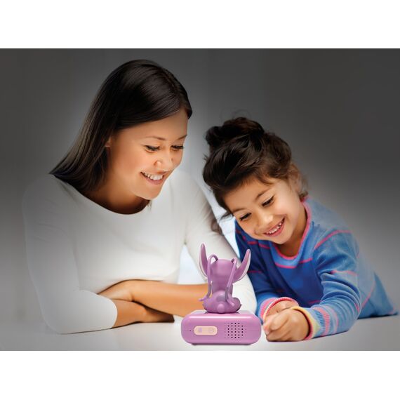 Lexibook, Disney Stitch, Angel Nachtlicht-Wecker, Töne und Melodien, hintergrundbeleuchteter LCD-Bildschirm, Leuchtend, Schlummerfunktion, rosa, RL800D1