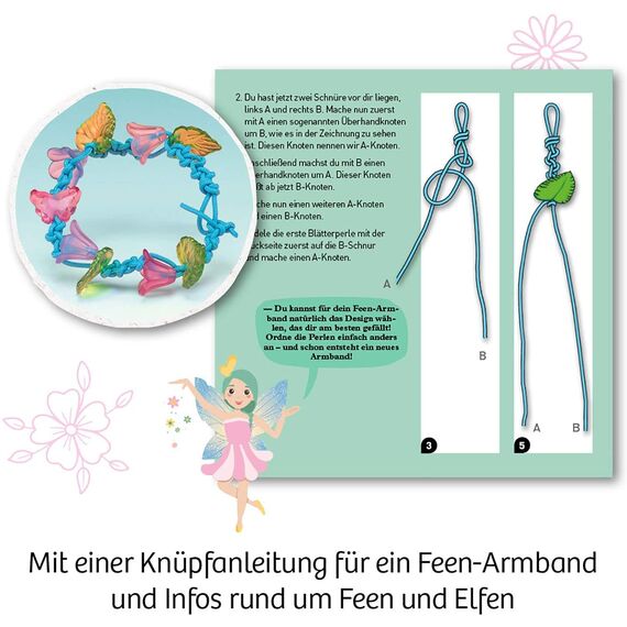 KOSMOS 657857 Feen-Schatz - Ausgrabungs-Set, Für Feen und Elfen-Fans, Entdecke den magischen Schatz mit Perlen für EIN Armband und Blüten-Haargummi, Für Kinder ab 7