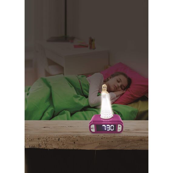 Lexibook, Die Eiskönigin, ELSA Nachtlichtwecker, Klänge und Melodien, LCD-Hintergrundbeleuchtung, Leuchtanzeige, Schlummerfunktion, lila, RL800FZ