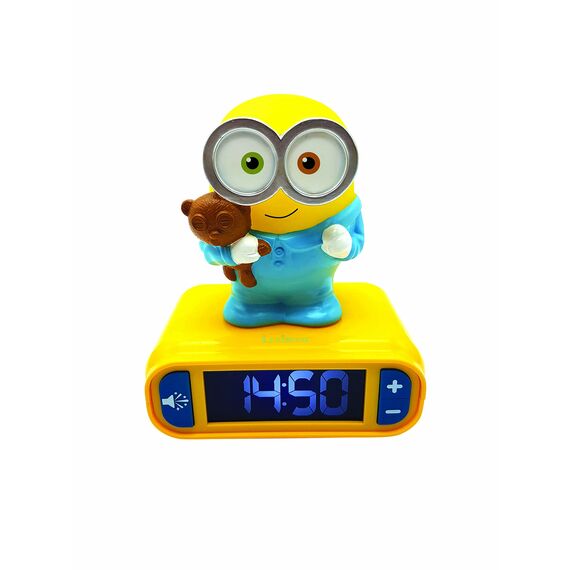 Lexibook, Ich - Einfach unverbesserlich Minions, Bob, Nachtlicht-Wecker, Sounds und Melodien, LCD-Hintergrundbeleuchtung, Leuchtend, Schlummerfunktion, gelb, RL800DES