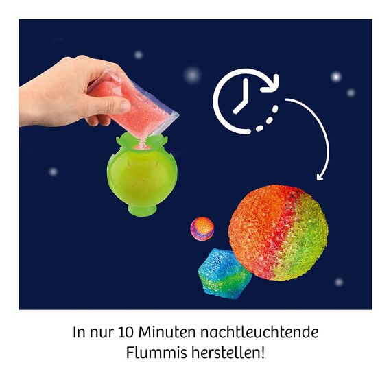 KOSMOS 617165 Fun Science - Nachtleuchtende Flummi-Power, Stelle 20 kunterbunte Power-Bälle her, Experimentierset für Einsteiger: Experimentierkasten, mehrsprachige Anleitung