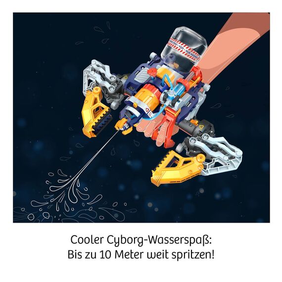 KOSMOS 621254 Cyborg Water-Blaster, 2-in-1 Cyborg Roboter-Hand mit Wasserpistole, auch für Linkshänder geeignet, Experimentierkasten für Kinder ab 10-14 Jahre