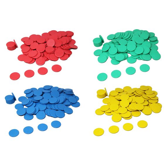 Spielchips rot (100 Stück) aus RE-Plastic® | Zählchips Marker Tokens ø 25 mm
