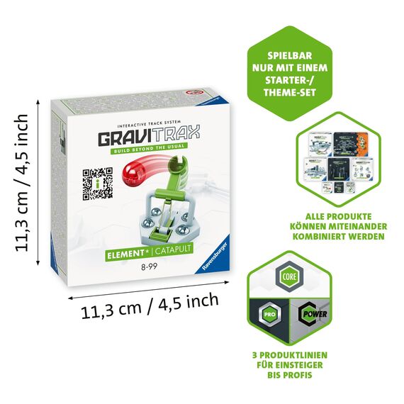 Ravensburger GraviTrax Element Catapult 22411 - Erweiterung für Deine Kugelbahn - Murmelbahn und Konstruktionsspielzeug ab 8 Jahren, GraviTrax Zubehör kombinierbar mit Allen Produkten
